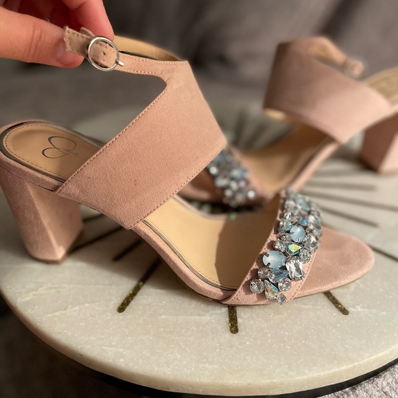 Jessica Simpson Shoes - Dressy jeweled sandal heels size 9 1/2
